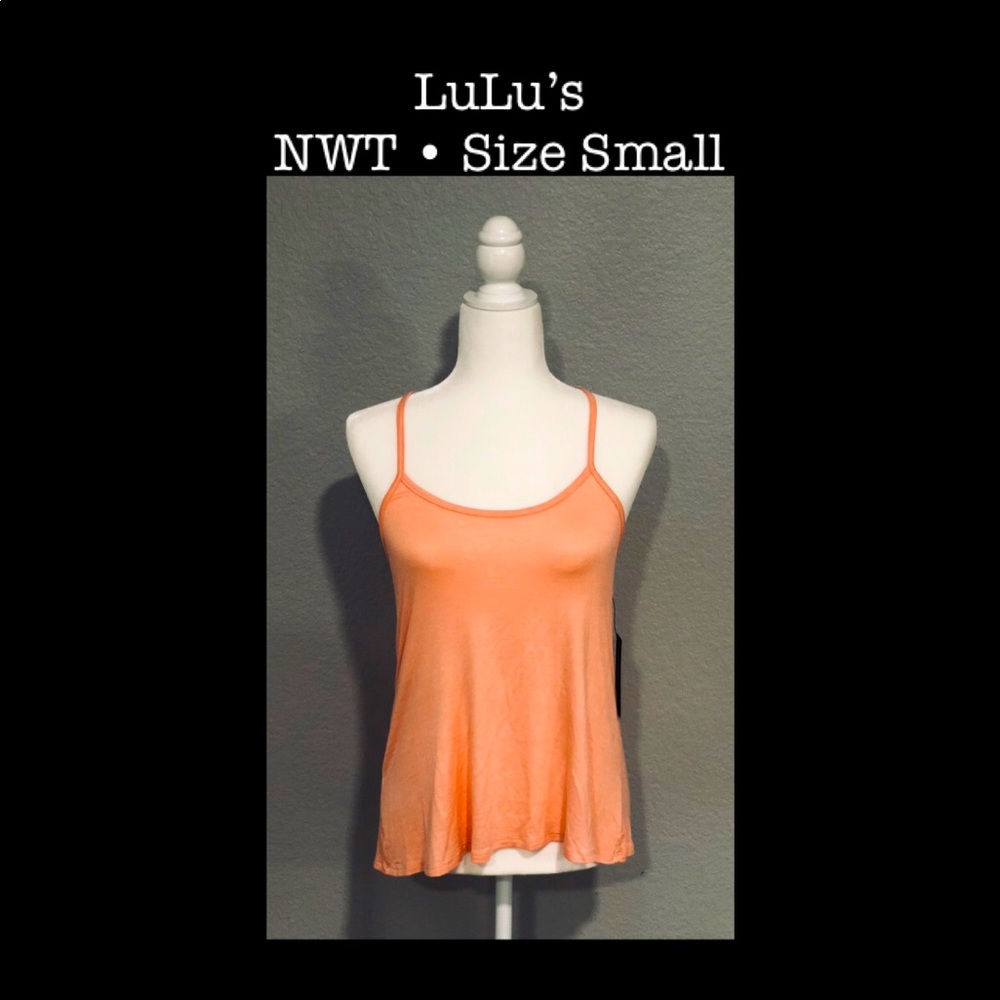 Lulu’s • Peachy Coral Strappy Top • Small